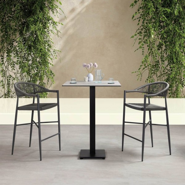 Atlantic Bar Stool Extrema Square Table Top Anzio Small Square Bar Height Base 