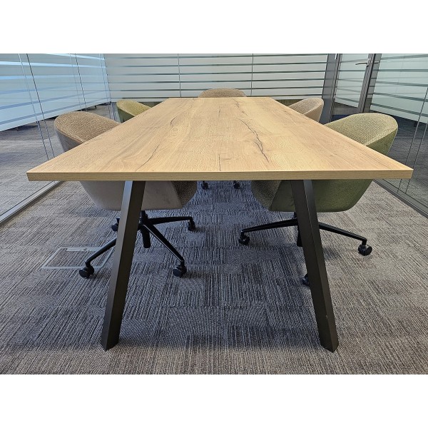 Maya Boardroom Table Halifax Oak Anodic Bronze Legs 2