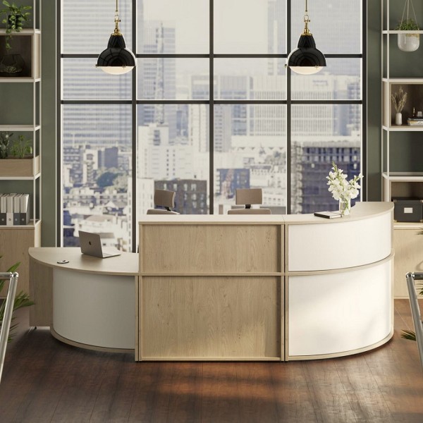 Modular Reception White Oak with White panels scaled