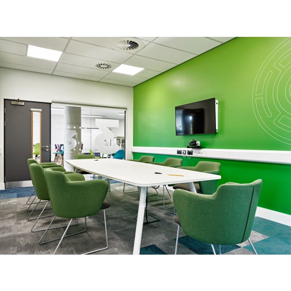 Moment Lozenge Shape Steel Leg Table with Betsy Skid Frame