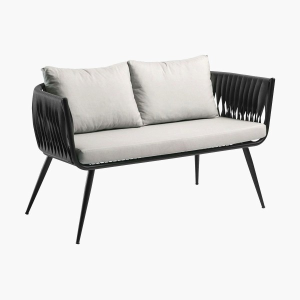 Mozzini 2 Seater Sofa Grey Natural Cushions ZA.6765C