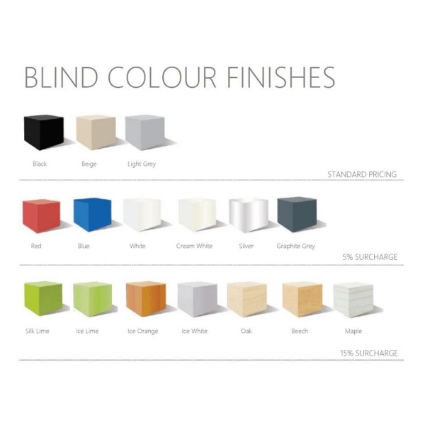 Silverline Shutter Blind Finishes