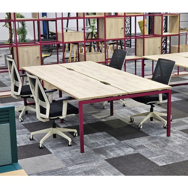 White Oak Plum Apex Bench Goalpost Leg v3